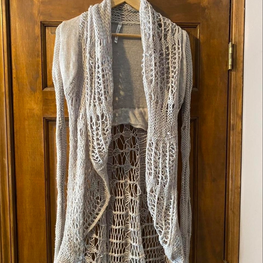 Vintage Fairy whimsical open waterfall Willow & Clay Open-Knit Cardigan